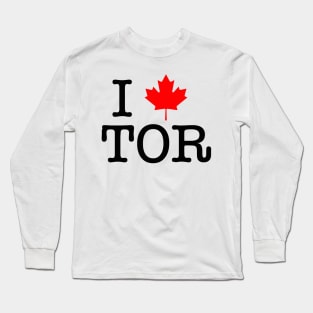 I Maple Leaf Toronto (Black Lettering) Long Sleeve T-Shirt